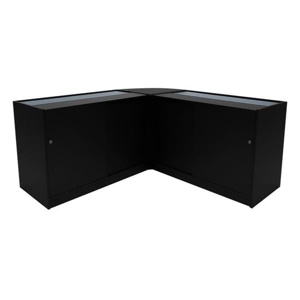 Comptoir med låsbare salg i sort MDF med LED Helios K1500 CM60 Svart