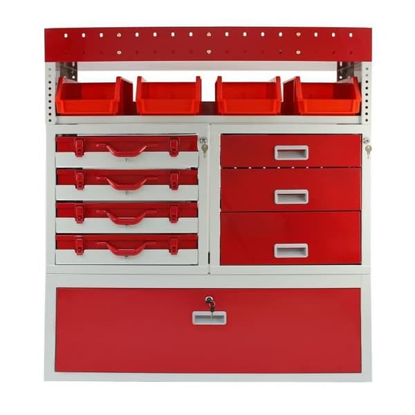 Metallihylly - FIRECRACKER - Monster Racking - Punainen ja Harmaa - 101,6cm x 117,8cm x 36cm - Max 60kg Rött och grått