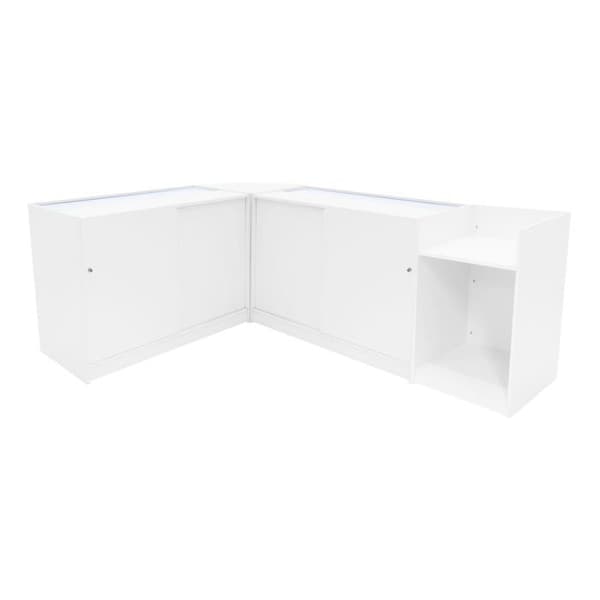 Låsbart MDF-hvidt salgsbord med LED Sæt B1200 CM60 TB60 Vit