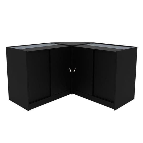 Comptoir for Salg med Låse Sort med LED Sæt Adonis B900, C900, CM60 Svart