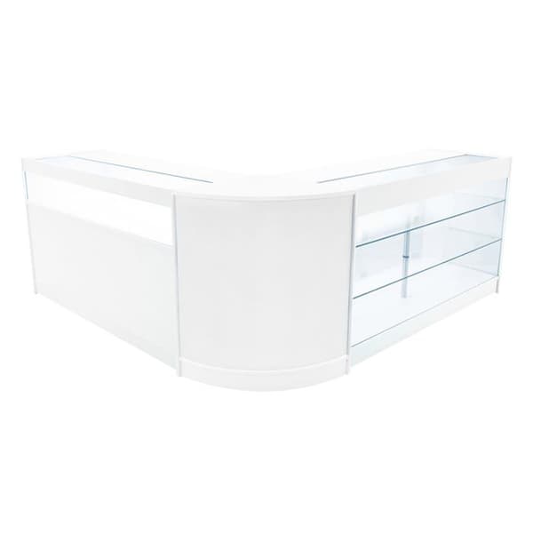 Comptoir med låsbare salg MDF Hvid LED Sæt Triton K1500 B1500 CM60 Vit