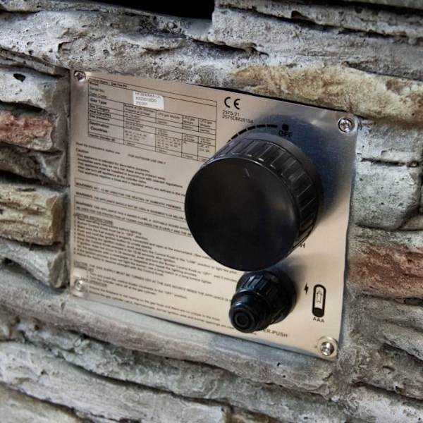 Gaspejs - Have - 46 cm - Magnesiumoxid - 40.000 BTU - Elektronisk tænding Grå