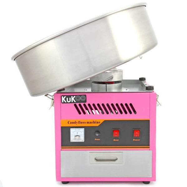 KuKoo professionell sockervaddsmaskin med 50 cm skål i rostfritt stål