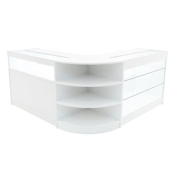 Salgsdisk med låsbar MDF Hvid LED Sæt Demeter K1200 B1200 LM60 Vit