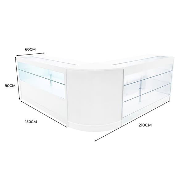Salgsvendes aflåselige MDF hvid LED Sæt Hera K1500 C1500 CM60 beige