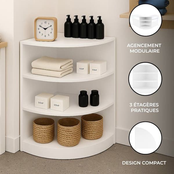 Försäljningsdisk Enhet Corner i Vit MDF LM60 Förvaringsmöbel Handel Vit
