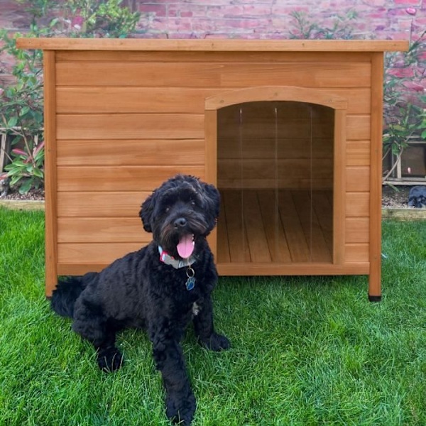 Kennel för medelstora hundar - granträ - brun - 70 x 103 x 63 cm - inomhus/utomhus kastanj