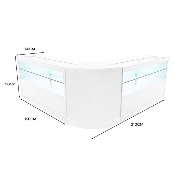Försäljningsdiskar med lås i vit MDF med LED-set Selene C1500 CM60 Vit