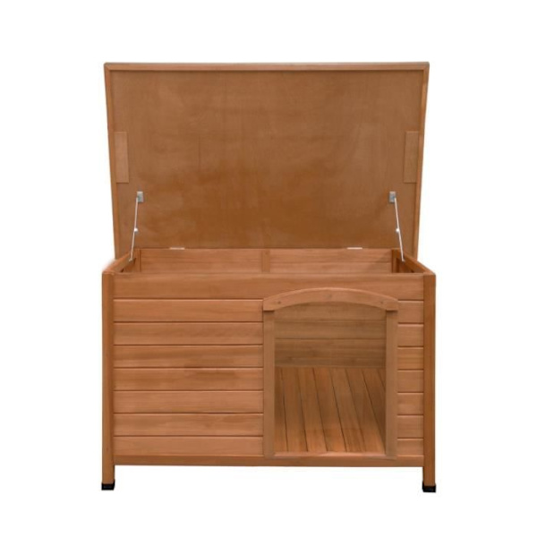 Kennel för medelstora hundar - granträ - brun - 70 x 103 x 63 cm - inomhus/utomhus kastanj