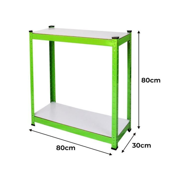 Polytunnel drivhus - MONSTERSHOP - 3m x 2m - UV-beskyttelse - 2 justerbare hylder - Vandtæt Grön