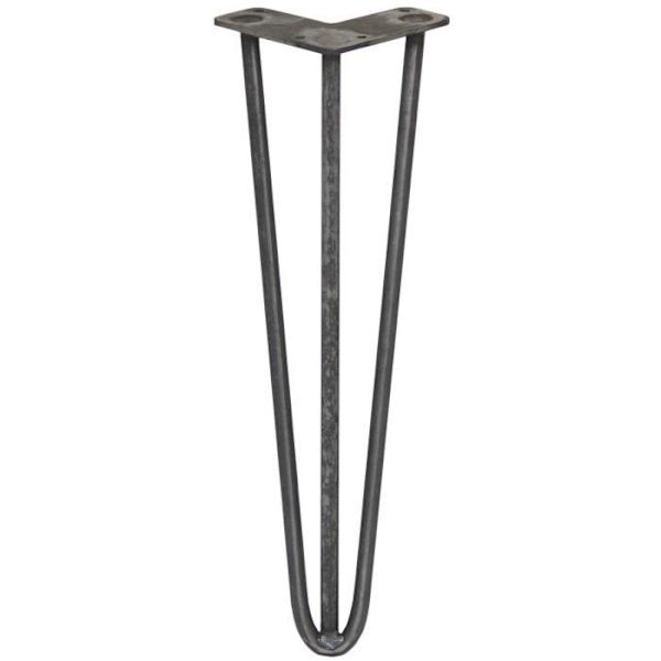 Pöydän jalat - SKISKI - JALKAT - 40,6 cm - Luonnon teräs - Paksuus 12 mm