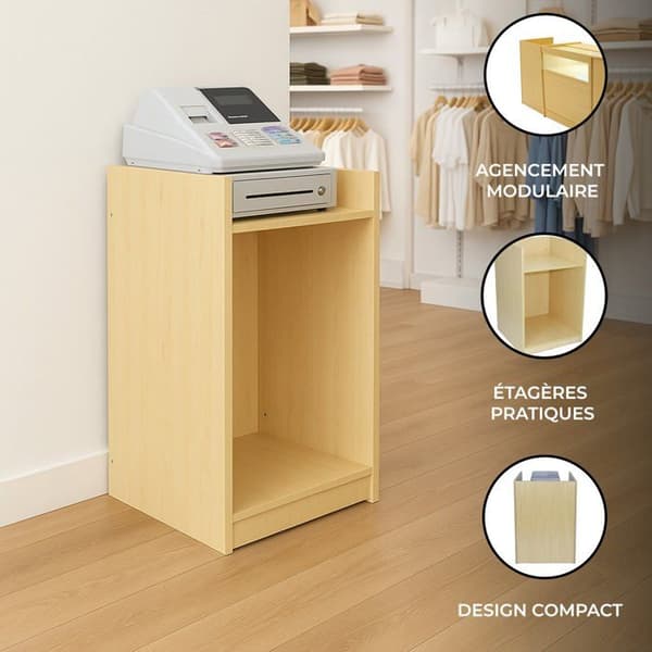 Salgsdisk til MDF Ahorn TB60 Handelsmøbel Reception Beige