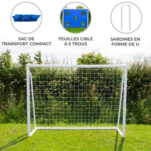 Fodboldmål 2,4 x 1,8 m Vit