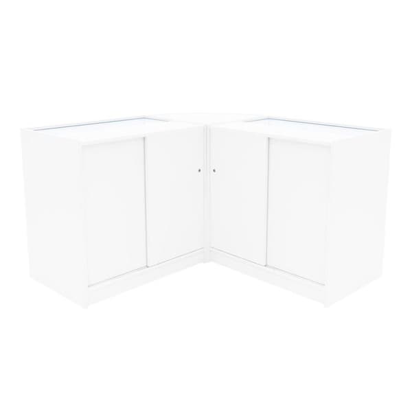 Compressor med låsbara försäljningsdiskar i vit MDF med LED, Set Iris B900 CM60 Vit