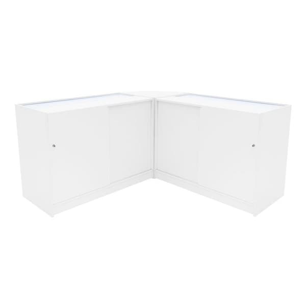 Comptoir til salg med låsbare skuffer Hvid med LED Ensemble Adonis B1200, C1200, CM60 Vit