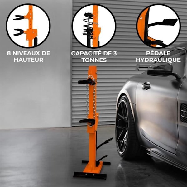 3T hydraulisk stötdämparfjäderkompressor Orange