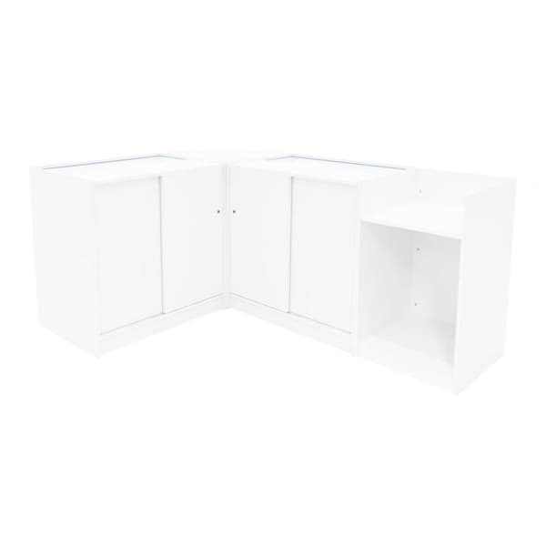 Salgsskab med lås i hvid MDF med LED Samlet Aries K900 CM60 TB60 Vit