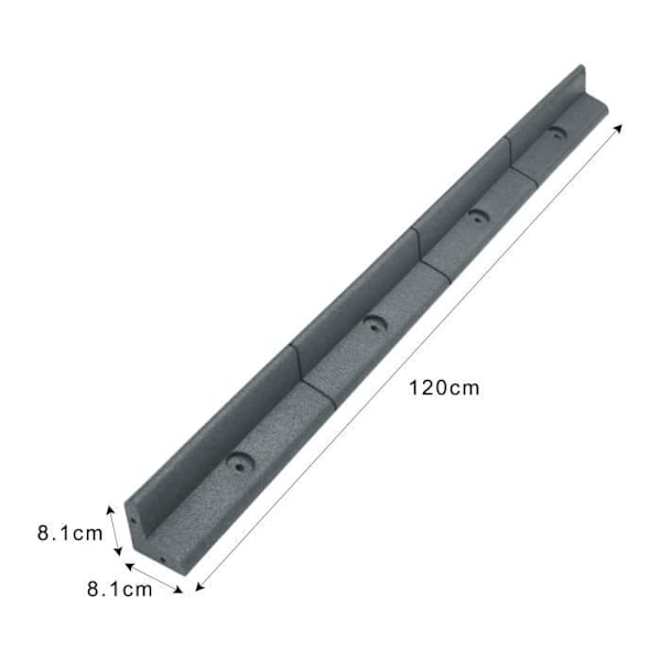 36 x 1,2 m Grå Gummi Gräsmatta Kant Banan Kant Fästen INGÅR