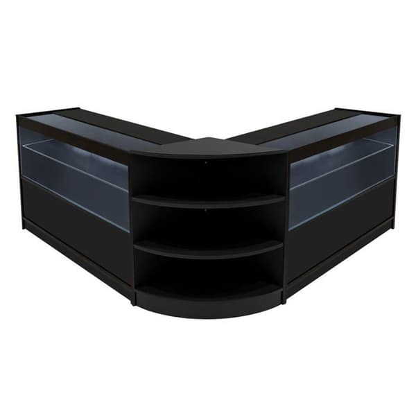 Comptoir for Salg med LED Låsbar Sort Andromeda C1200 LM60 Svart