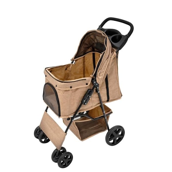Kundvagn för Husdjur - Beige - Hund - Utomhus - 15 kg max - Stålram Beige