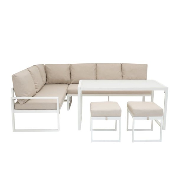 Havemøbler i Hvid Aluminium & Opbevaringskiste 582 L i Sort Rattan Vit