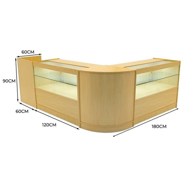 Låsebare MDF Ahorn Salgsborde med LED Sæt C1200 CM60 TB60 beige