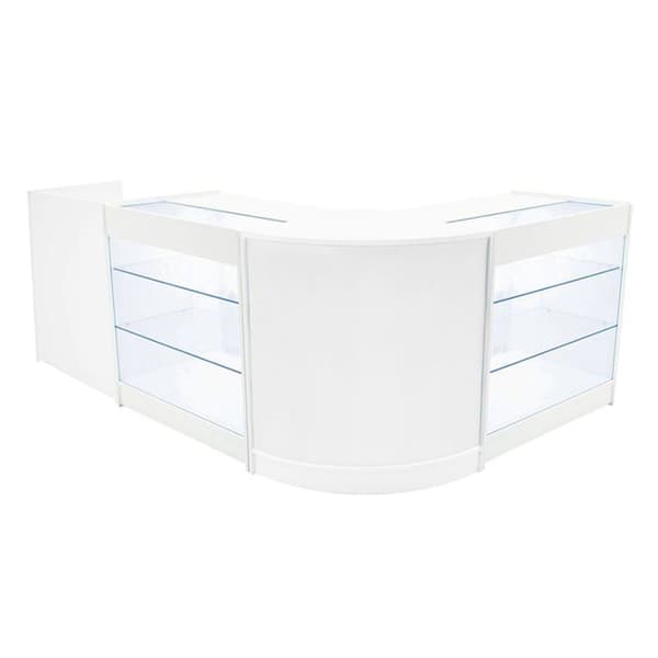Låsbart försäljningsdisk i vit MDF med LED, Set Aries K900 CM60 TB60 Vit