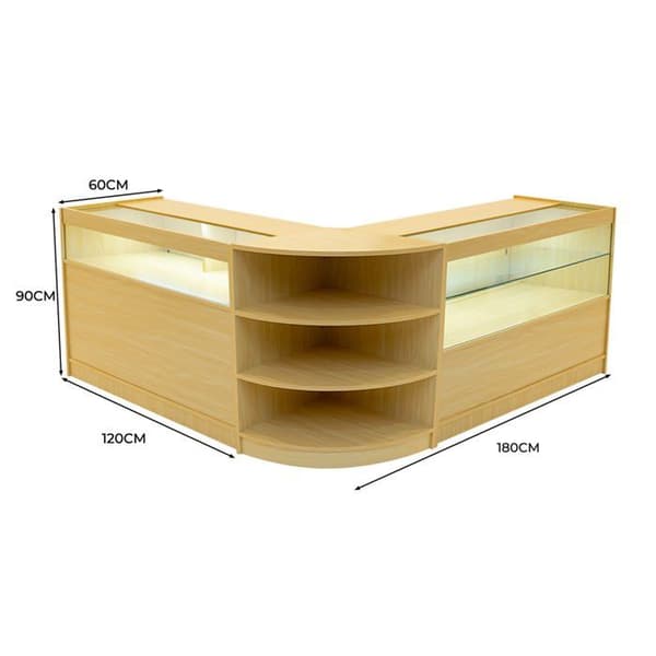 Låsebar Salgsdisk MDF Ahorn LED Harmonia B1200 C1200 LM60 beige