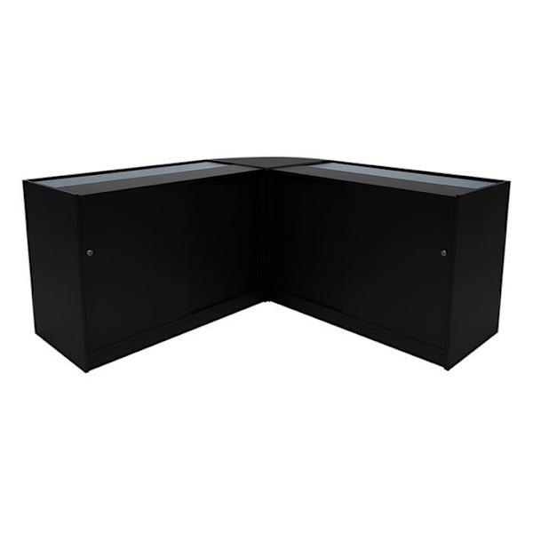 Comptoir med låsbare salg MDF Sort LED Ensemble Harmonia B1200 C1200 LM60 Svart