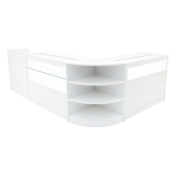Salgskab med låsbare døre MDF Hvid LED Sæt B1200 C1200 LM60 TB60 Vit