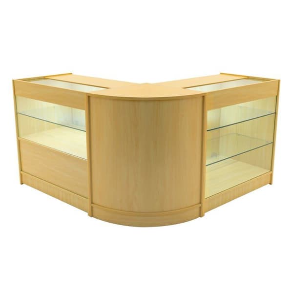 Låsbart Salgsbord i MDF Ahorn LED Sæt Hera K900 C900 CM60 beige