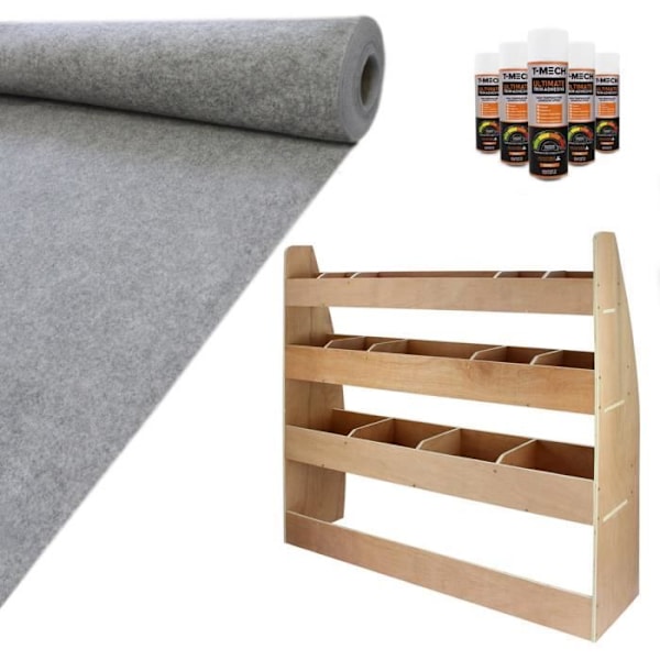 Indvendig Foring - MONSTERSHOP - VW Caddy Maxi - Mørkegrå Filz - MDF Opbevaring - 11m² Grå, brun