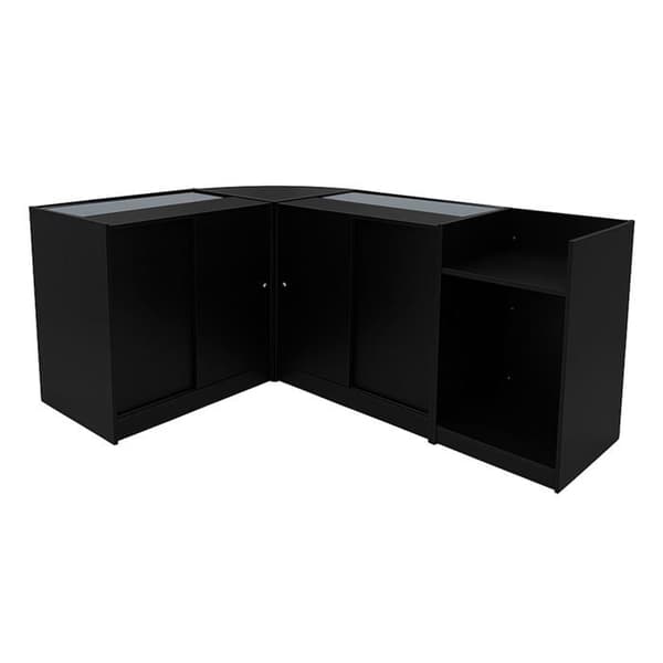 Salgsskrivebord med låsbare skuffer MDF Sort LED Sæt K900 B900 CM60 TB60 Svart