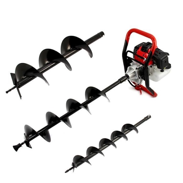 MONSTERSHOP termisk jordskruv - T-Mech - 3 hk - 3 borr - Stolpedrivare