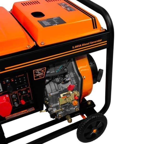 5Kva Open Frame Diesel Generator 10HP Trefas -5000W 230/400V ATS Integrerad Orange