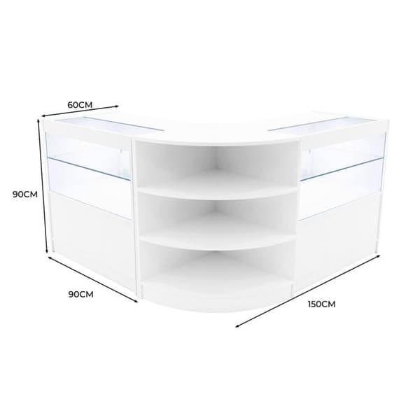 Försäljningsdisk med låsbara delar Vit med LED Set Andromeda C900 LM60 Vit