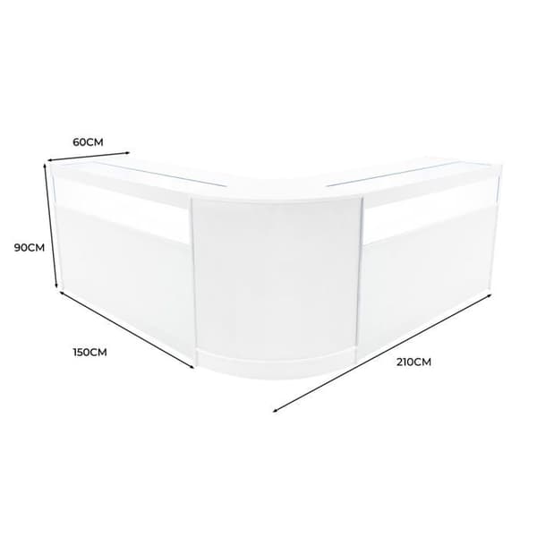 Säkerhetsförsäljningsdisk i vit MDF med LED, Iris B1500 CM60 Vit