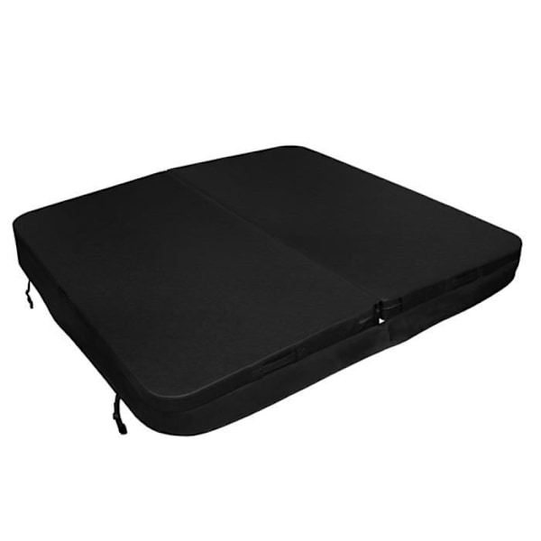 Jacuzziskydd Svart 210cm PVC & Läder - Runt skyddsöverdrag