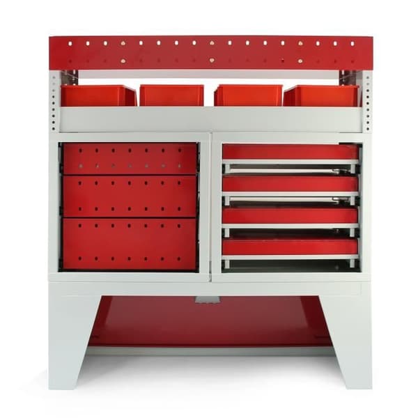 Metallihylly - FIRECRACKER - Monster Racking - Punainen ja Harmaa - 101,6cm x 117,8cm x 36cm - Max 60kg Rött och grått