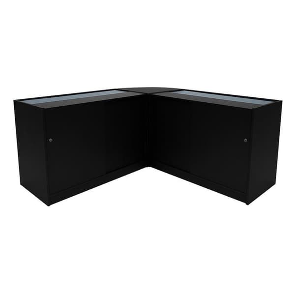 Försäljningsdisk Låsbart MDF Svart LED Set Demeter K1200 B1200 LM60 Svart