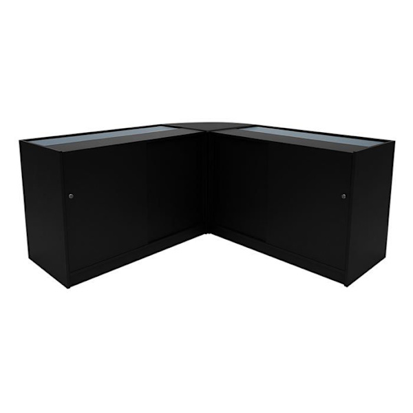 Salgskontor Låsbart MDF Sort LED Sæt Demeter K1200 B1200 LM60 Svart