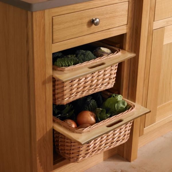Sliding Wicker Baskets - MonsterShop - 400 mm - Kök - Landsbygd - Brun kastanj