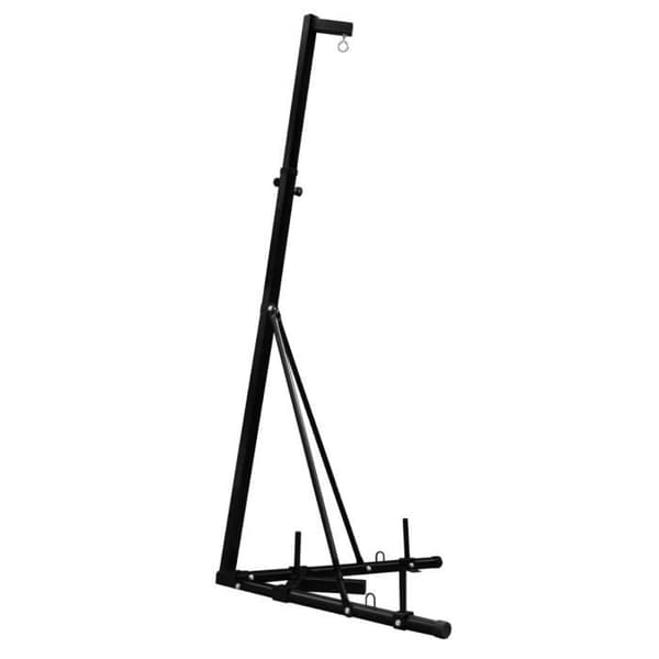 Vikbart stålsäcksställ - 68 kg belastning - Justerbar höjd 182-230 cm - Fristående & triangulär bas - Boxning