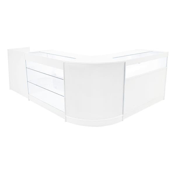 Låsebare salgsdiske MDF Hvid LED Sæt K1200 B1200 CM60 TB60 Vit