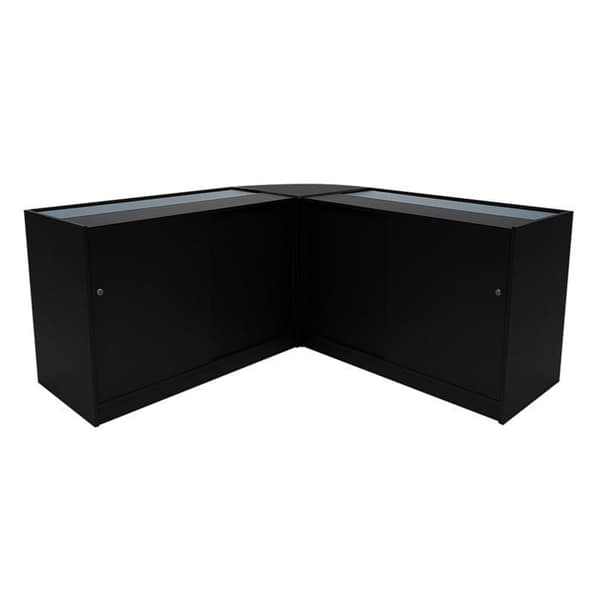 Salgstælling med lås i sort MDF med LED, Selene C1500 CM60 Svart