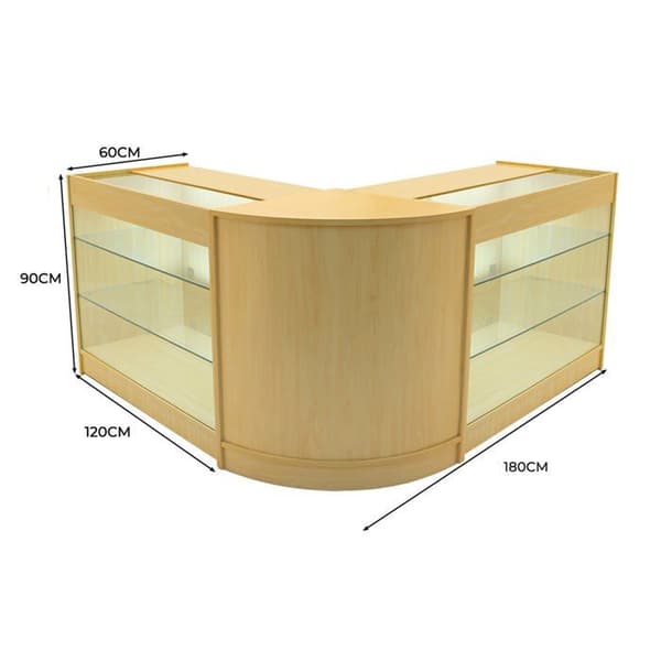 Salgskontor med låsbare MDF ahorn med LED Helios K1200 CM60 beige