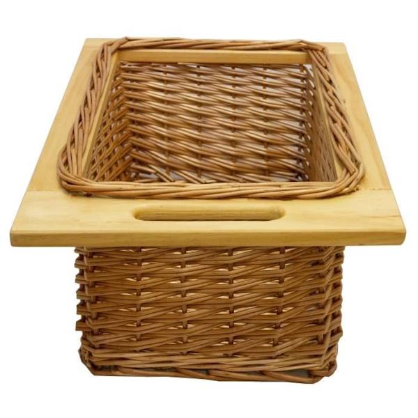 Sliding Wicker Baskets - MonsterShop - 400 mm - Kök - Landsbygd - Brun kastanj
