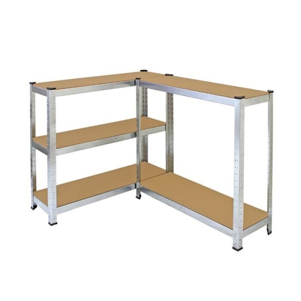 Galvaniseret stålreol - GALWIX - 90x180x30cm - Robust og holdbar - Maksimal belastning 150 kg