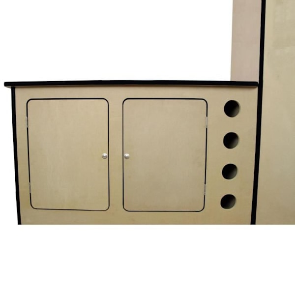 Kokkausyksikkö - VW - T4 Transporter - 18 mm MDF - Integroitu viinipidike - Helppo kokoaminen Naturlig