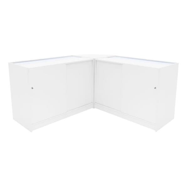 Låsbart Försäljningsdisk MDF Vit LED Set Harmonia B1200 C1200 LM60 Vit